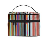 WXZYFP Irregular vertical lines Travel cosmetic bag, essential for outdoor travel enthusiasts, has a simple internal structure., Black, One Size