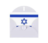 WXZYFP Israeli flag White Pearlescent paper greeting cards, shining on both sides, suitable for holiday greetings.