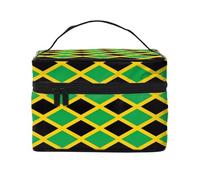 WXZYFP jamaica flag Multifunctional portable cosmetic bag with internal and external layered design, easy to organize various supplies.