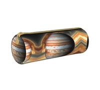 WXZYFP Jupiter Landscape Environmentally friendly cross-grain leather pencil case, lightweight and portable, suitable for daily use.