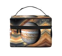 WXZYFP Jupiter Landscape Multifunctional portable cosmetic bag with internal and external layered design, easy to organize various supplies.