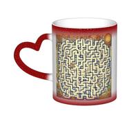 WXZYFP Labyrinth Treasure Map Red It is a color-changing mug, black for cold and white for hot, and more durable after hand washing.pajamas for women short sleeve,pajama tops for women short sleeve,