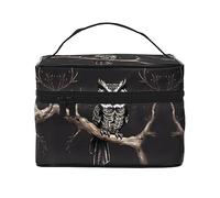 WXZYFP Late Night Owl Travel cosmetic bag, essential for outdoor travel enthusiasts, has a simple internal structure., Black, One Size