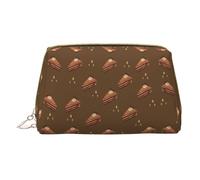 WXZYFP Leather portable cosmetic bag, zipper closure to take items, suitable for storage at home and travelChocolate Squares Cake