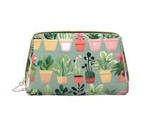 WXZYFP Leather portable cosmetic bag, zipper closure to take items, suitable for storage at home and travelBonsai plant, White, One Size