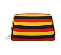 WXZYFP Leather portable cosmetic bag, zipper closure to take items, suitable for storage at home and travelGerman flag