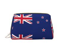WXZYFP Leather portable cosmetic bag, zipper closure to take items, suitable for storage at home and travelNew Zealand Flag, White, One Size