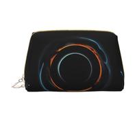 WXZYFP Leather portable cosmetic bag, zipper closure to take items, suitable for storage at home and travelMysterious Cosmic Black Holes, White, One Size