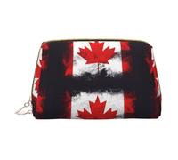 WXZYFP Leather portable cosmetic bag, zipper closure to take items, suitable for storage at home and travelCanadian flag