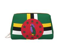 WXZYFP Leather portable cosmetic bag, zipper closure to take items, suitable for storage at home and travelFlag of the Commonwealth of Dominica, White, One Size