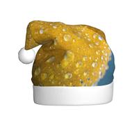 WXZYFP Lemon water drops Christmas Santa Hat for Adults, Unisex Velvet Classic Holiday Santa Claus Hat for