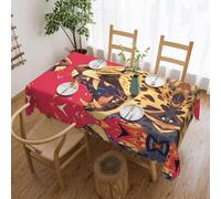 WXZYFP Leopard with Open Mouth Long Printed Tablecloth, Suitable for Christmas, Halloween and Other Family Gatherings to Decorate Your Desktop.