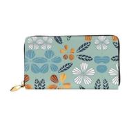 WXZYFP Light coloured floral Leather long wallet, double-sided printing, microfiber leather material, unisex, waterproof and durable