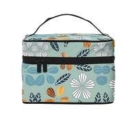 WXZYFP Light coloured floral Travel cosmetic bag, essential for outdoor travel enthusiasts, has a simple internal structure.