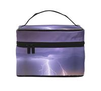 WXZYFP Lightning Storm Travel cosmetic bag, essential for outdoor travel enthusiasts, has a simple internal structure.