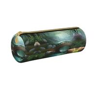 WXZYFP Little Bridge in the East Environmentally friendly cross-grain leather pencil case, lightweight and portable, suitable for daily use.