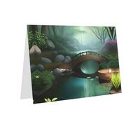 WXZYFP Little Bridge in the East White Pearlescent paper greeting cards, shining on both sides, suitable for holiday greetings.