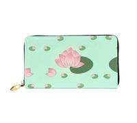 WXZYFP Lotus flowers waiting to bloom Leather long wallet, double-sided printing, microfiber leather material, unisex, waterproof and durable