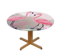 WXZYFP Love Flamingo A Variety of Round Table Covers, Made of 100% Polyester, can Protect The Tabletop.