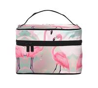 WXZYFP Love Flamingo Travel cosmetic bag, essential for outdoor travel enthusiasts, has a simple internal structure., Black, One Size