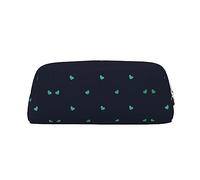 WXZYFP Lovely blue background The pencil case is made of cross-grain leather (PVC), 100% polyester lining, and full-screen printing