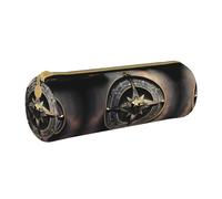 WXZYFP Magical Design Norse Runes Compass Environmentally friendly cross-grain leather pencil case, lightweight and portable, suitable for daily use.