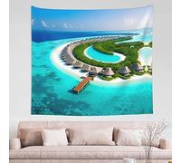 WXZYFP Maldives Scenery Wall decoration tapestry 60x51in (horizontal), with various patterns and colors, soft texture and durability