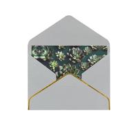 WXZYFP Many succulents Light Grey Gold-edged pearlescent paper greeting card, the paper is thick and tough, and it can be opened and closed by folding.