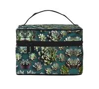 WXZYFP Many succulents Travel cosmetic bag, essential for outdoor travel enthusiasts, has a simple internal structure.