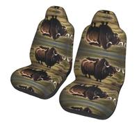 WXZYFP Mighty Highland Yak Car seat Covers (Two in a Pack), Suitable for Most Seats. Such as: Cars, SUVs, Trucks, Vans, etc.