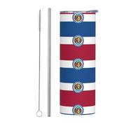 WXZYFP Missouri State Flag 20oz straight straw cup (with straw) has certain heat preservation and cold preservation effects.
