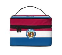 WXZYFP Missouri State Flag Multifunctional portable cosmetic bag with internal and external layered design, easy to organize various supplies.