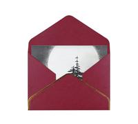 WXZYFP Moon Pine Tree Dark Red Gold-edged pearlescent paper greeting card, the paper is thick and tough, and it can be opened and closed by folding.