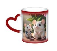 WXZYFP Mother and child rats Red It is a color-changing mug, black for cold and white for hot, and more durable after hand washing.pajamas for women short sleeve,pajama tops for women short sleeve,
