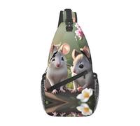 WXZYFP Mouse in Love It is a casual crossbody bag for men with high storage capacity and a patch pocket on each side.