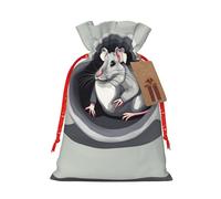 WXZYFP Mouse in the Hole Linen drawstring gift bag, Christmas, birthday, party gift packaging, easy to wash