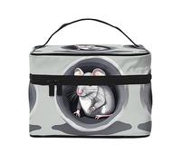 WXZYFP Mouse in the Hole Travel cosmetic bag, essential for outdoor travel enthusiasts, has a simple internal structure.