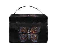 WXZYFP Mystery Butterfly Multifunctional portable cosmetic bag with internal and external layered design, easy to organize various supplies.
