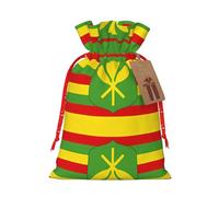 WXZYFP Native Hawaiian Flag Linen drawstring gift bag, Christmas, birthday, party gift packaging, easy to wash