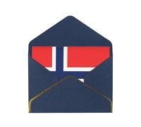 WXZYFP Norwegian flag Blue Gold-edged pearlescent paper greeting card, the paper is thick and tough, and it can be opened and closed by folding.