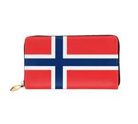 WXZYFP Norwegian flag Leather long wallet, double-sided printing, microfiber leather material, unisex, waterproof and durable