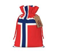 WXZYFP Norwegian flag Linen drawstring gift bag, Christmas, birthday, party gift packaging, easy to wash