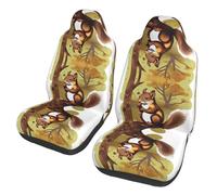 WXZYFP Nut-Eating Squirrel Car seat Covers (Two in a Pack), Suitable for Most Seats. Such as: Cars, SUVs, Trucks, Vans, etc.