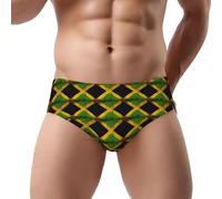 WXZYFP Old Jamaican Flag Men's briefs with U-shaped three-dimensional design, free support and elastic waist., Black, Large Short