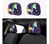 WXZYFP One-Horse Star Car headrest Cover 2 Pack, Suitable for Most Cars, Elastic Band Closure, Direct Installation, Easy to disassemble