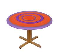 WXZYFP Orange Circle Centre A Variety of Round Table Covers, Made of 100% Polyester, can Protect The Tabletop.