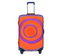 WXZYFP Orange circle centre The protective cover for the suitcase with a double-sided unique print helps you avoid taking the wrong suitcase during travel.