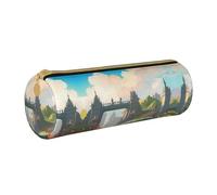 WXZYFP Outside the Castle Gate Environmentally friendly cross-grain leather pencil case, lightweight and portable, suitable for daily use.