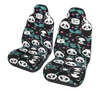 WXZYFP Panda Cute face Car seat Covers (Two in a Pack), Suitable for Most Seats. Such as: Cars, SUVs, Trucks, Vans, etc.