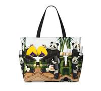 WXZYFP pandas of Father and son It is a large-capacity beach travel bag made of 100% polyester and has 7 pockets that can hold a lot of items.